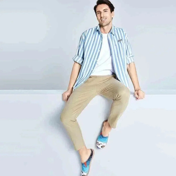 Uin Mens Happy Fish Painted Canvas Slip on Shoes Multicolored Sz 11 - Picture 2 of 13